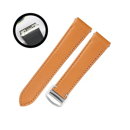 Leather Strap - For Cartier Santos Medium - Flat Orange