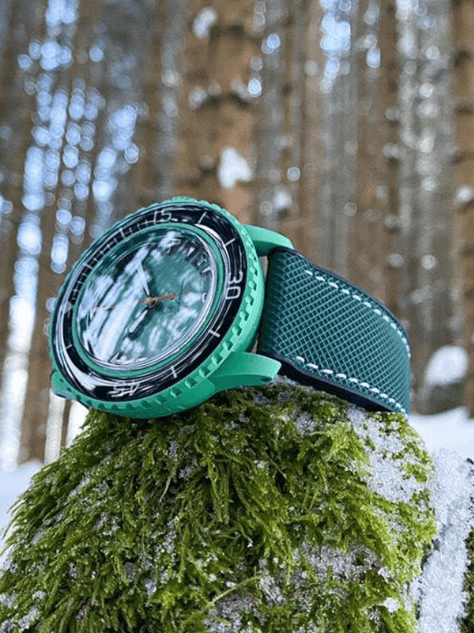 Rubber Strap - For Blancpain X Swatch - Basil Green