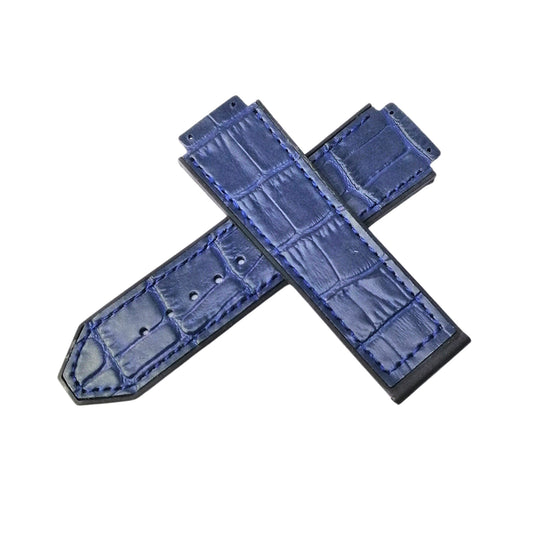 Leather Strap - For Hublot Big Bang 44mm - Navy Blue