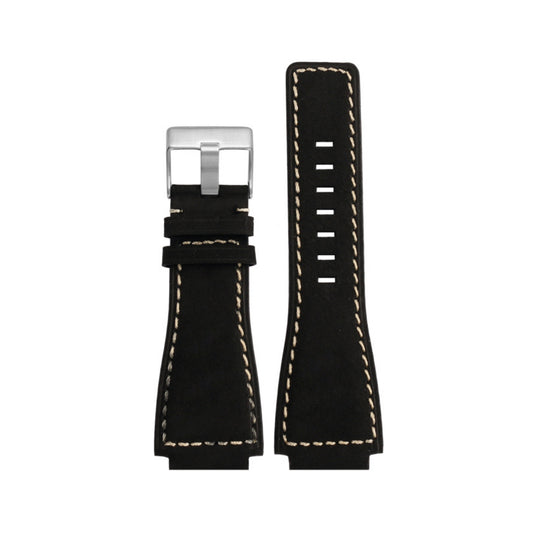 Leather Strap - For Bell & Ross BR-01 | BR-03 - Black