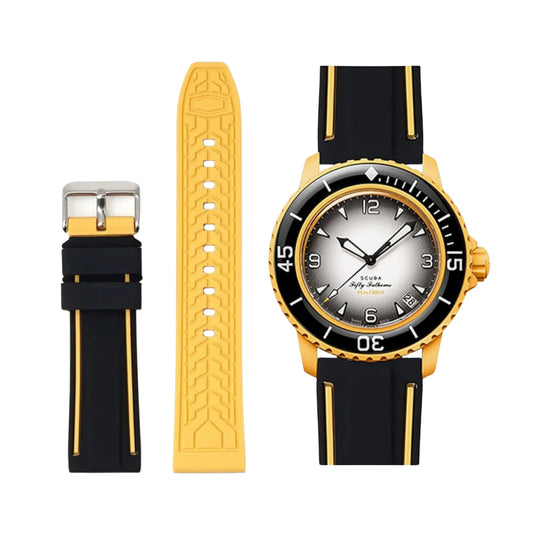 Rubber Strap - For Blancpain X Swatch - Pacific Ocean - Helvetus