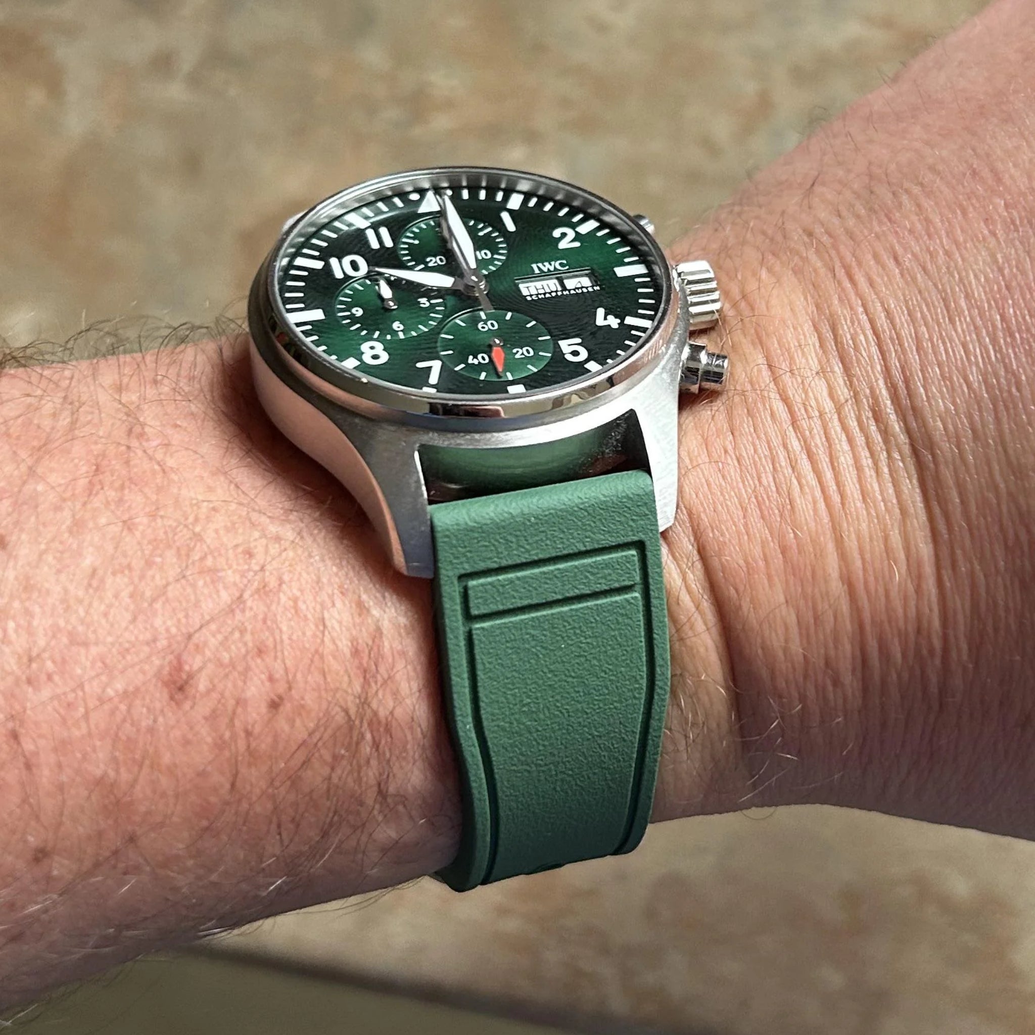 FKM Rubber Strap - For IWC Portugieser/Aquatimer/All Pilot Models/Portugieser/Portofino - Green - Helvetus
