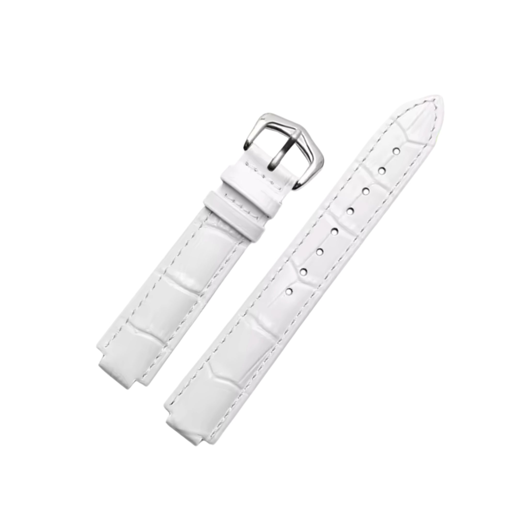 Leather Strap - For Cartier Ballon Bleu - White - Helvetus