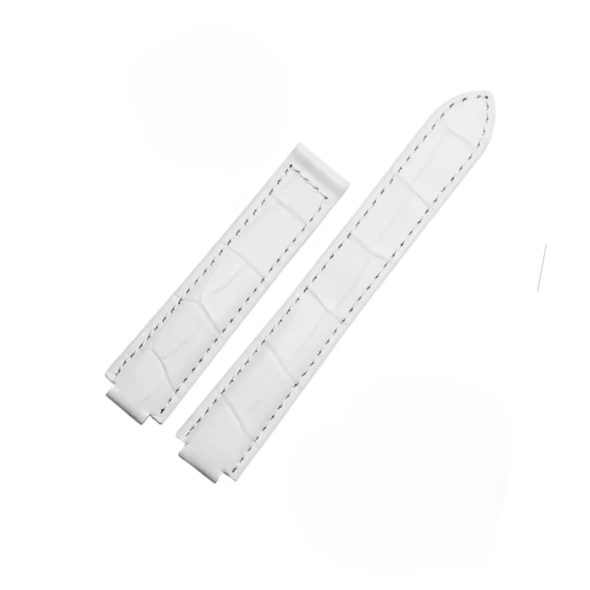 Leather Strap - For Cartier Ballon Bleu - White - Helvetus