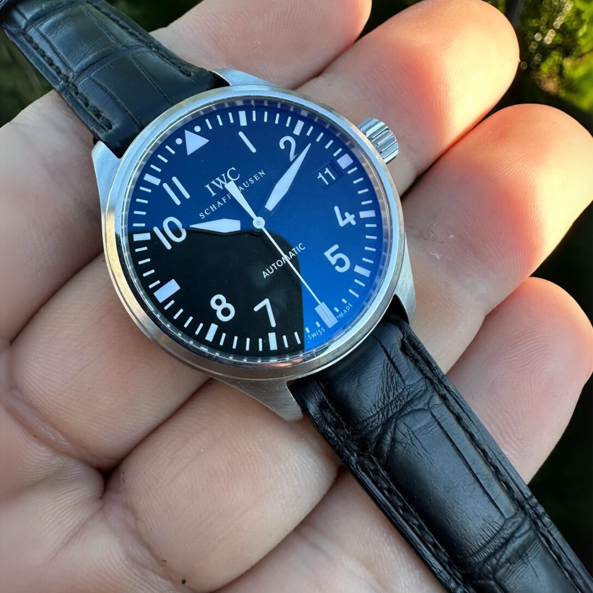 Leather Strap - For IWC Portofino/ Portugieser - Black - Helvetus