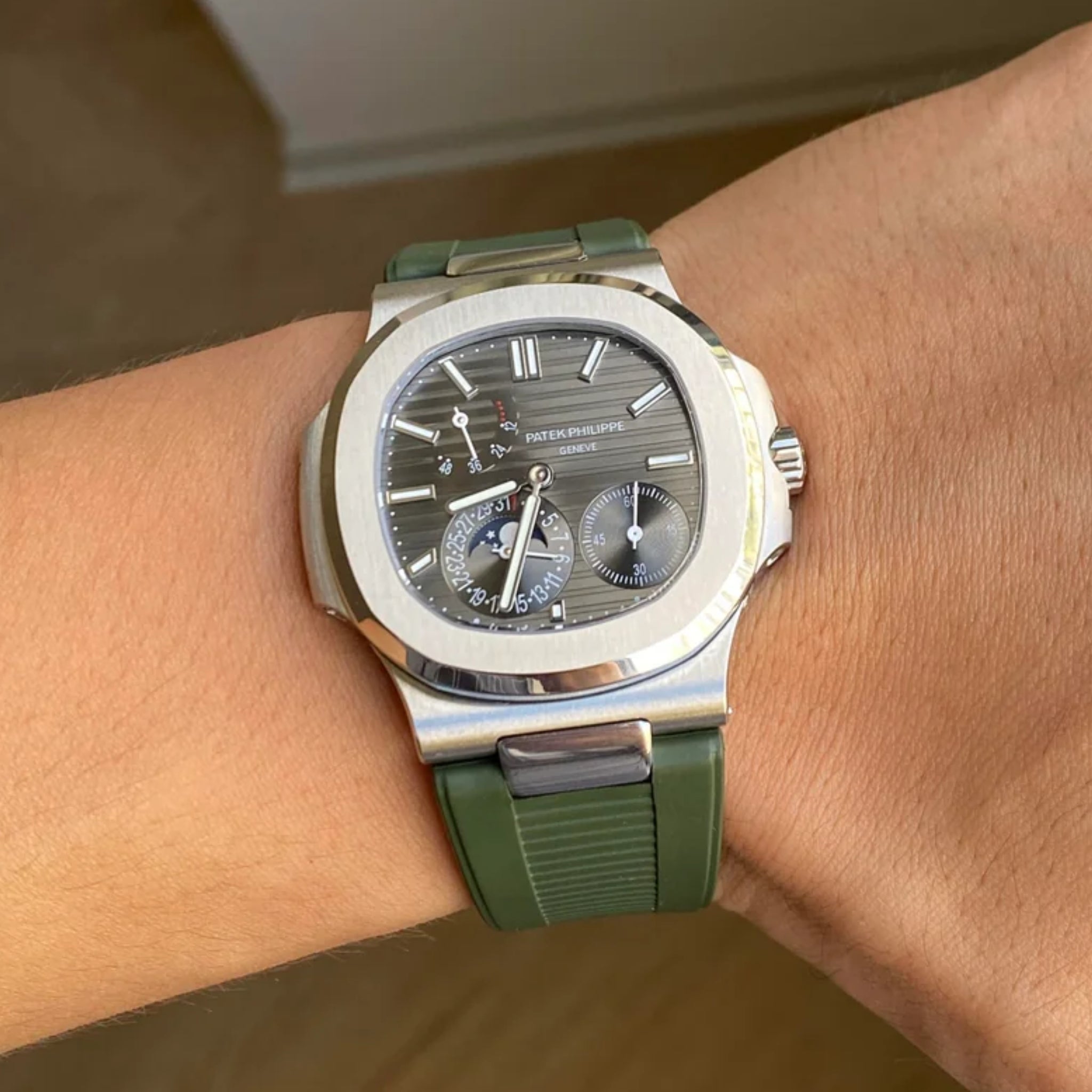 Rubber Strap - For Patek Philippe Nautilus - Green - Helvetus
