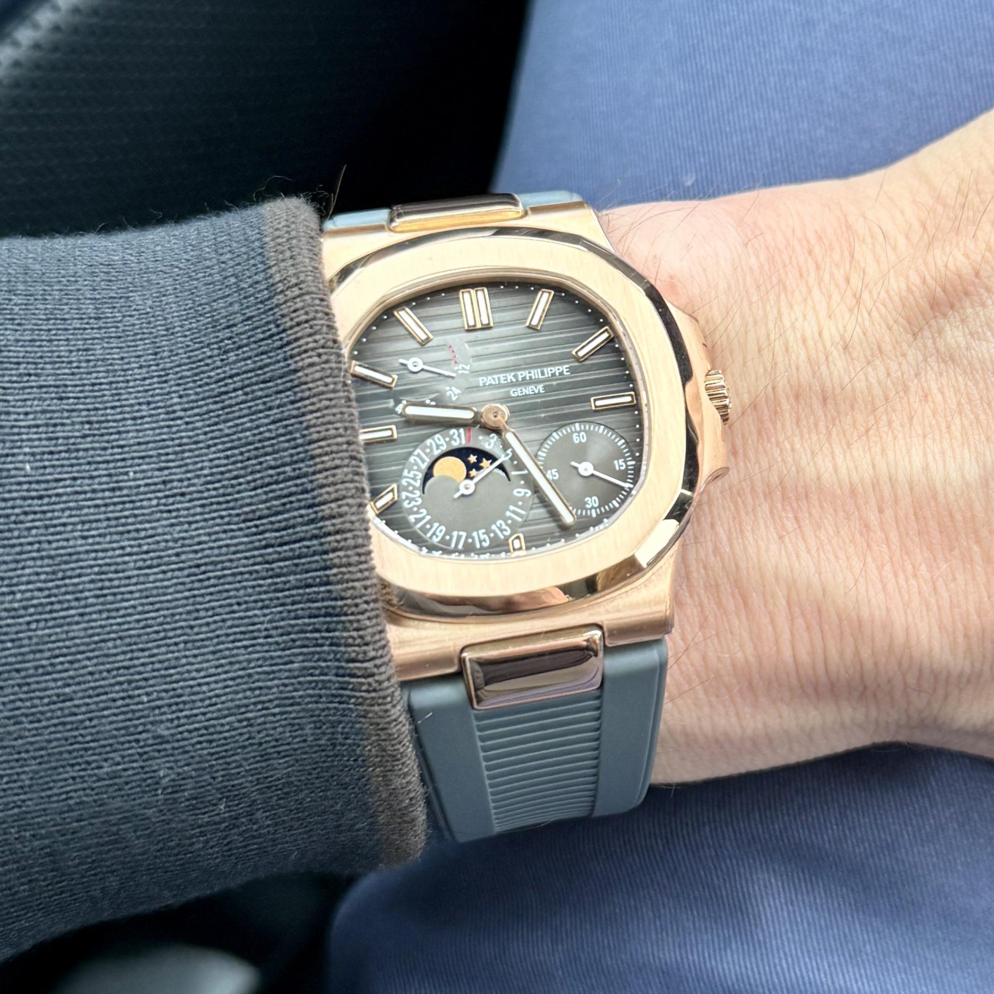 Rubber Strap - For Patek Philippe Nautilus - Grey - Helvetus