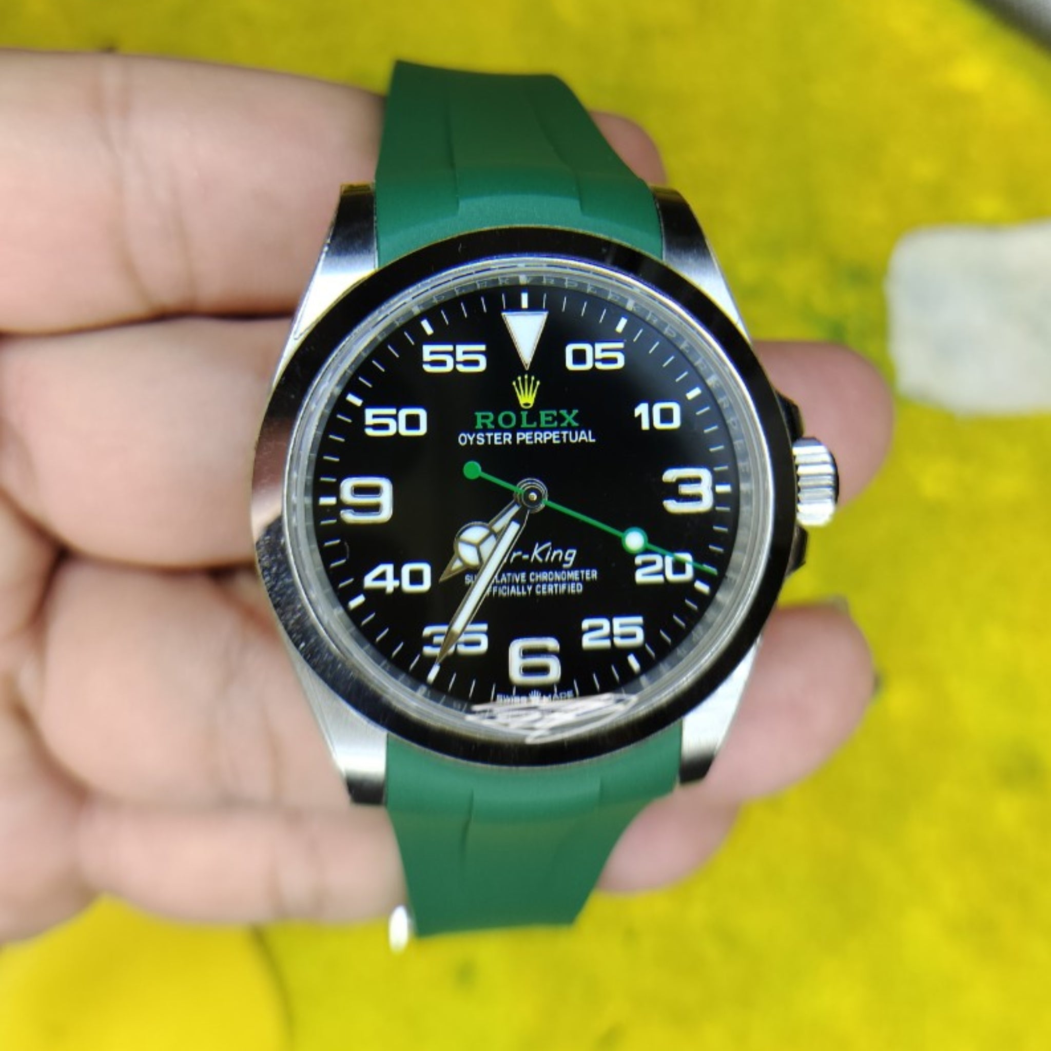 Rubber Strap - For Rolex Air - King 126900/116900 - Green - Helvetus
