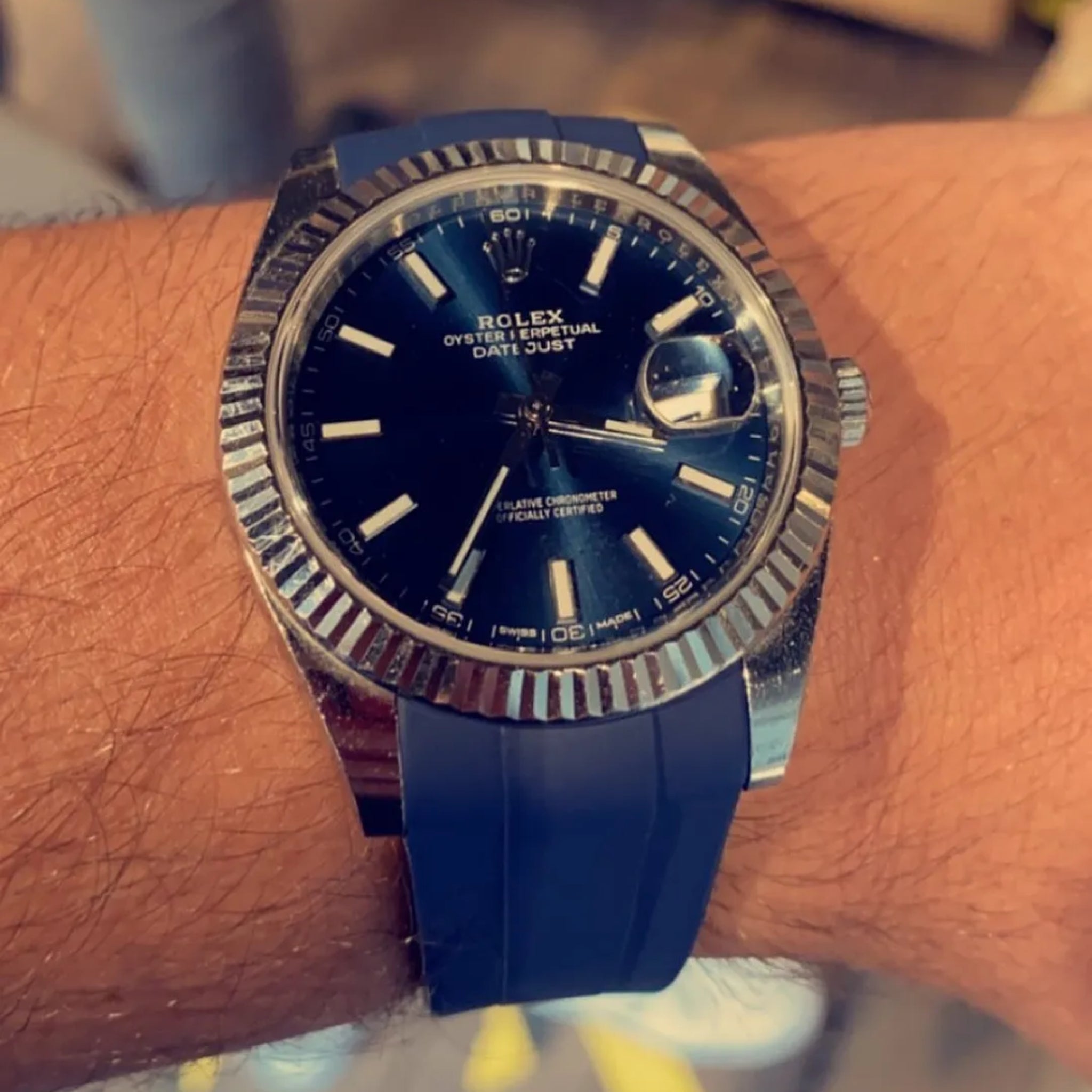 Rubber Strap - For Rolex Datejust 41mm - Navy Blue - Helvetus