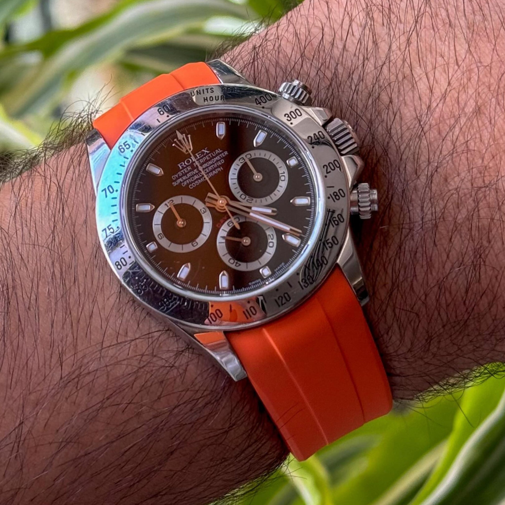 Rubber Strap - For Rolex Daytona - Orange - Helvetus
