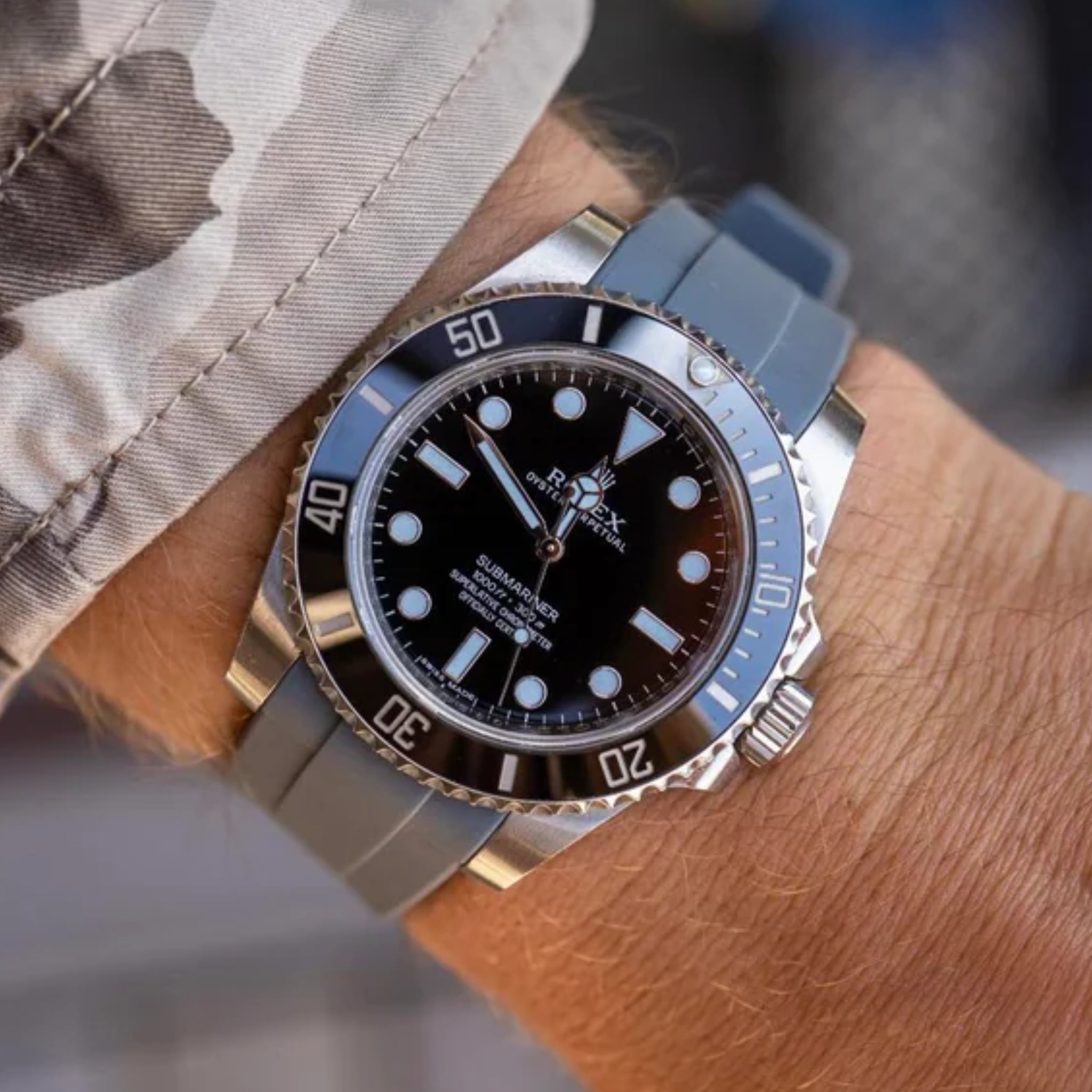 Rubber Strap - For Rolex Submariner - Grey - Helvetus