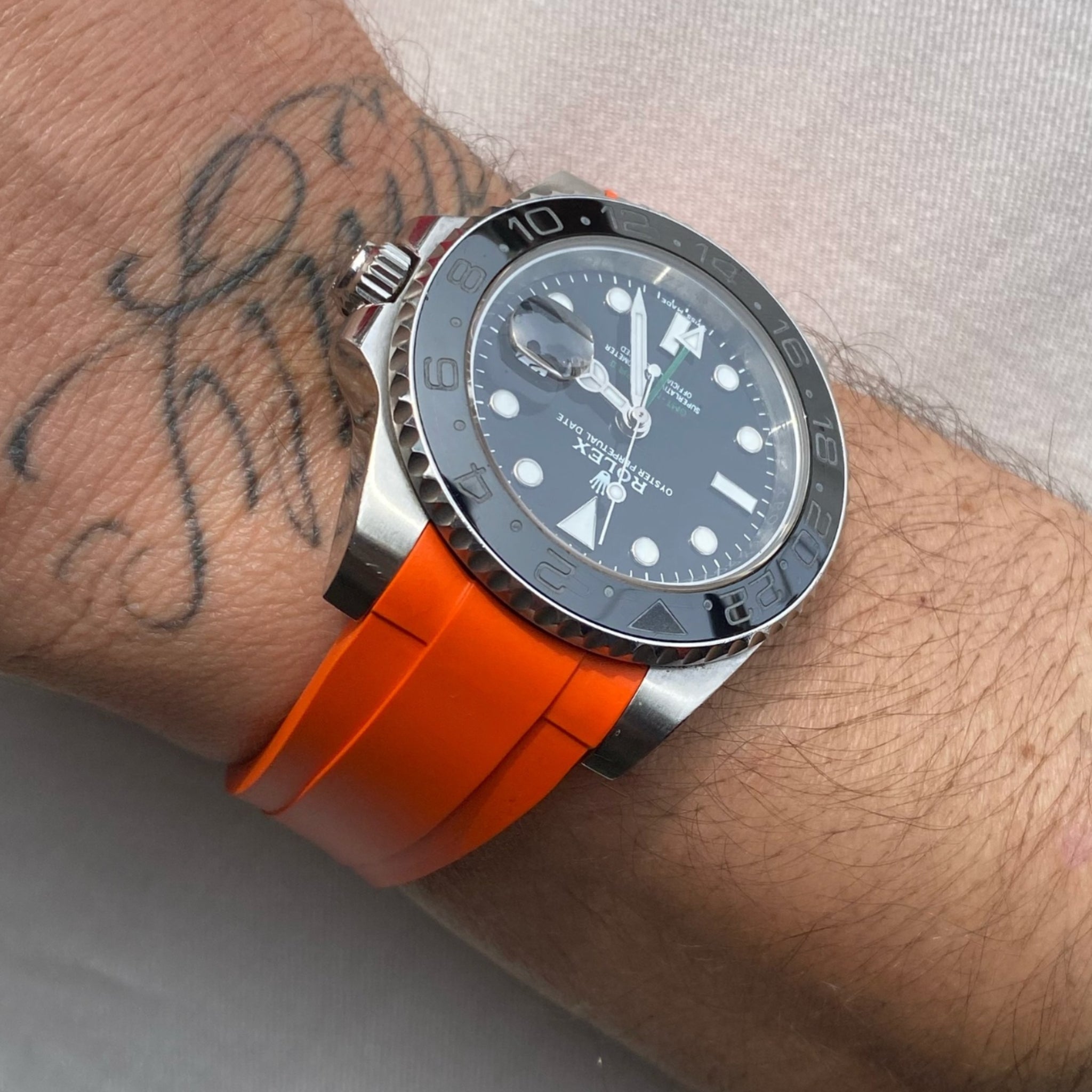 Deployant Rubber Strap - For Rolex GMT-Master II - Orange