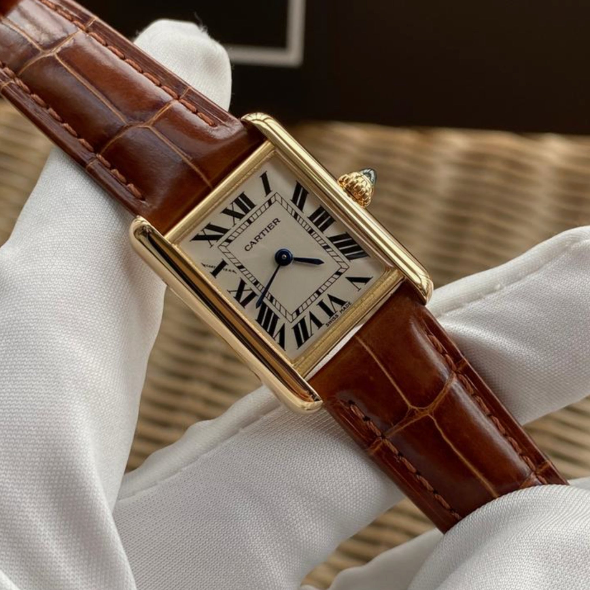 Leather Strap - For Cartier Tank - Brown - Helvetus