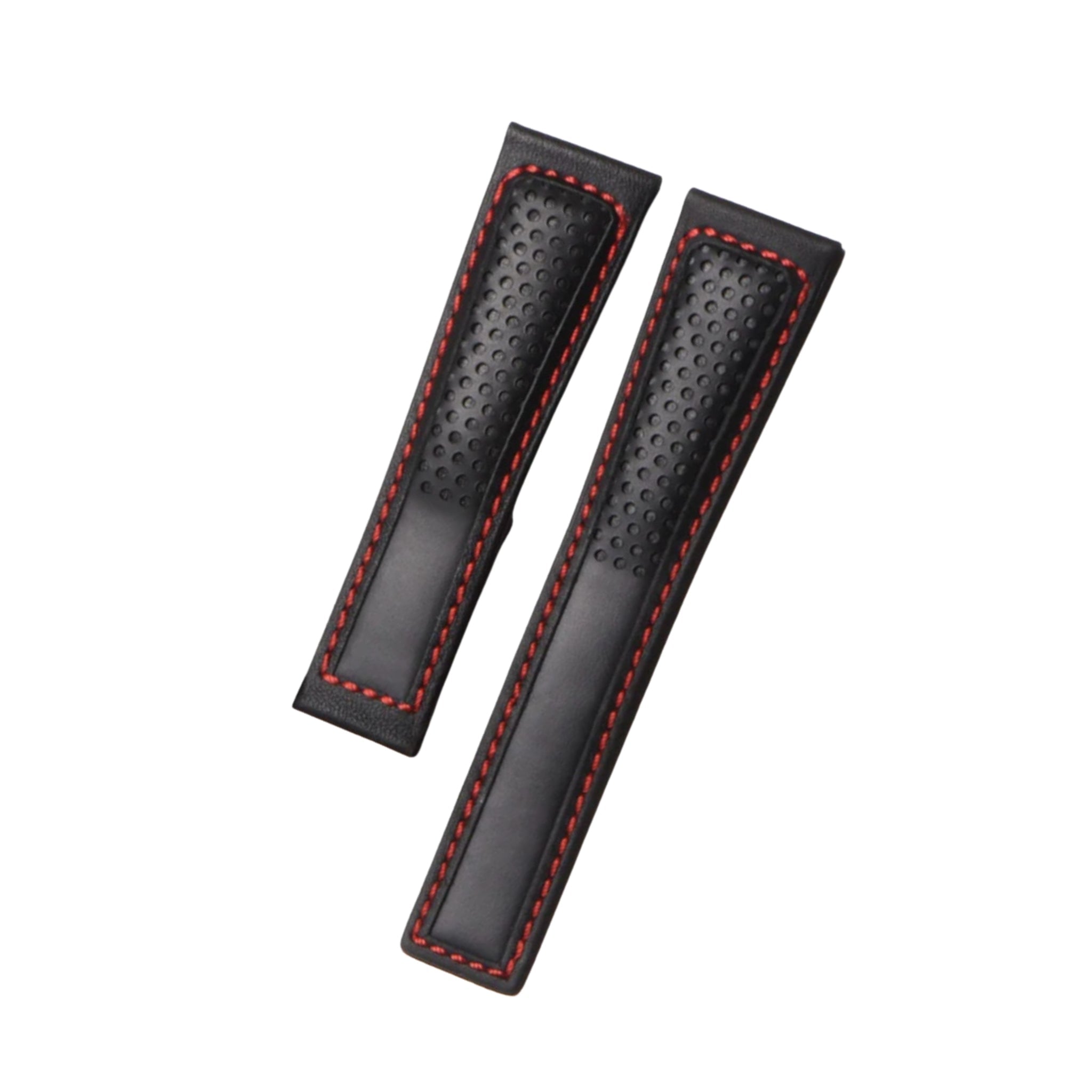 Leather Strap - For Tag Heuer Carrera - Black/Red - Helvetus