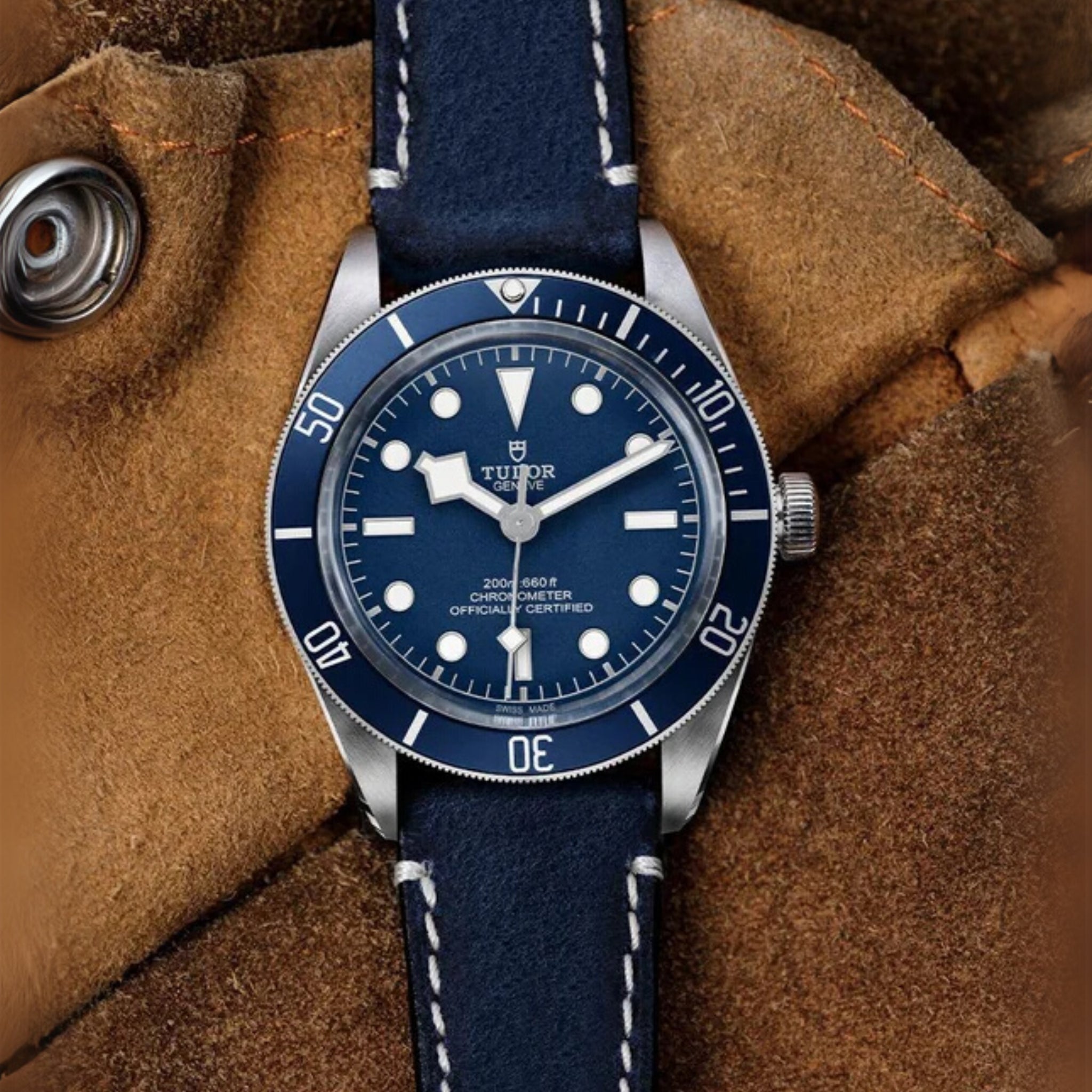 Leather Strap - For Tudor - Blue - Helvetus