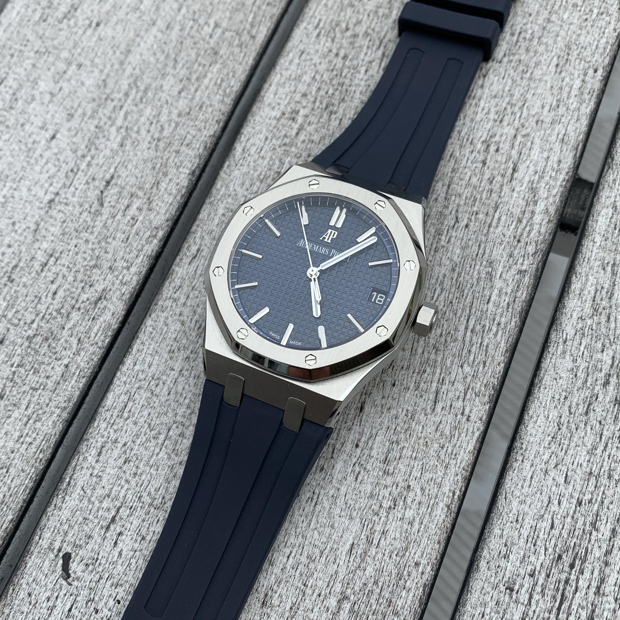Rubber Strap - For all AP Royal Oak 41mm - Navy Blue - Helvetus