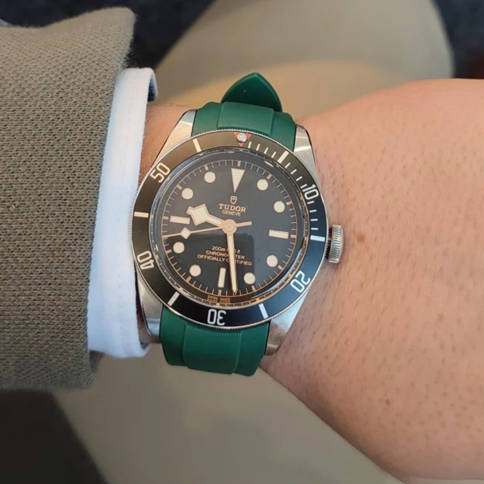 Rubber Strap - For all Tudor Black Bay Models - Green - Helvetus