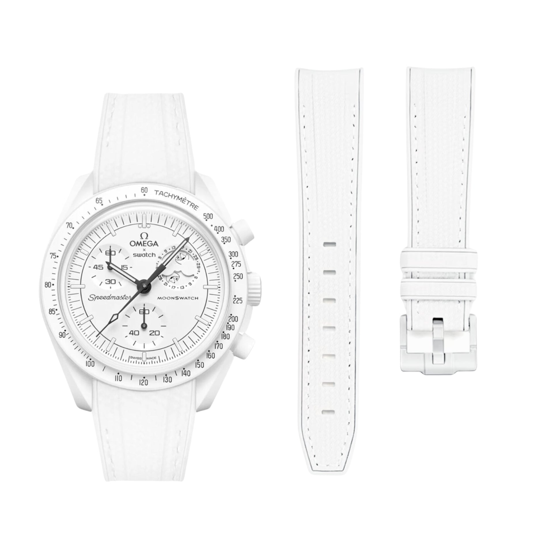 Strap for Mission to the Moonphase - Snoopy - White - Helvetus 