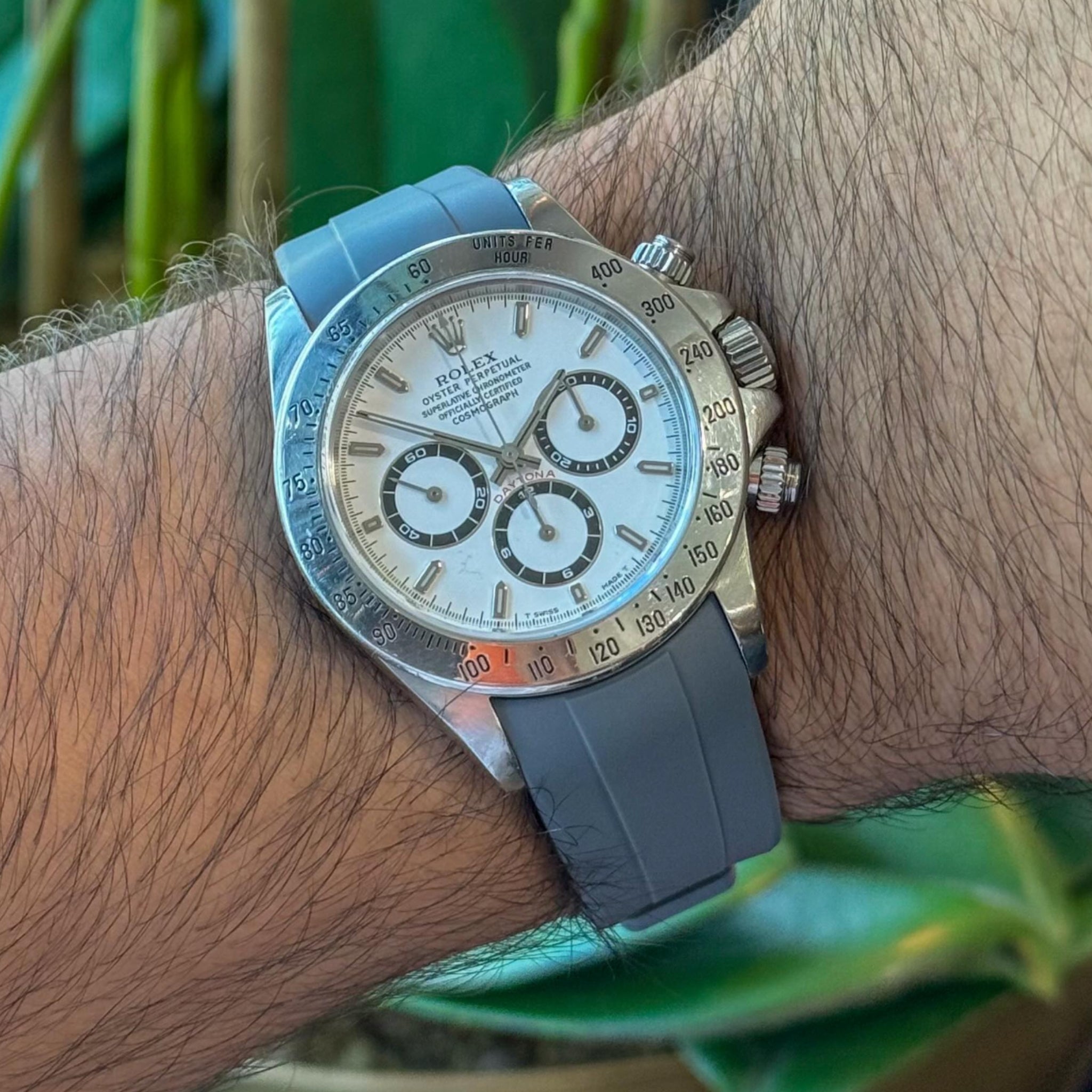 Rubber Strap - For Rolex Daytona - Grey - Helvetus