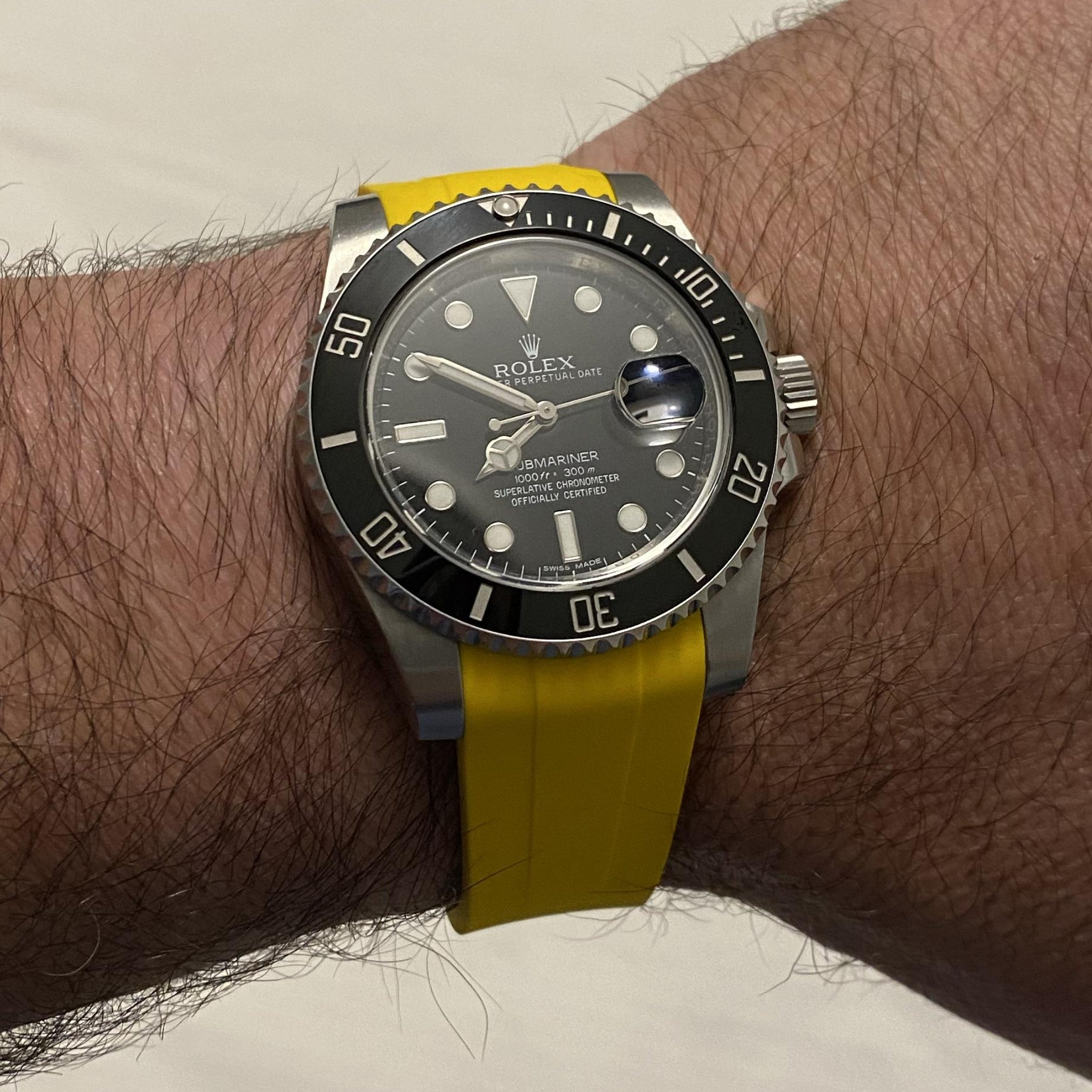 Yellow Rubber Strap for Rolex Submariner – Sport Accent | Helvetus®